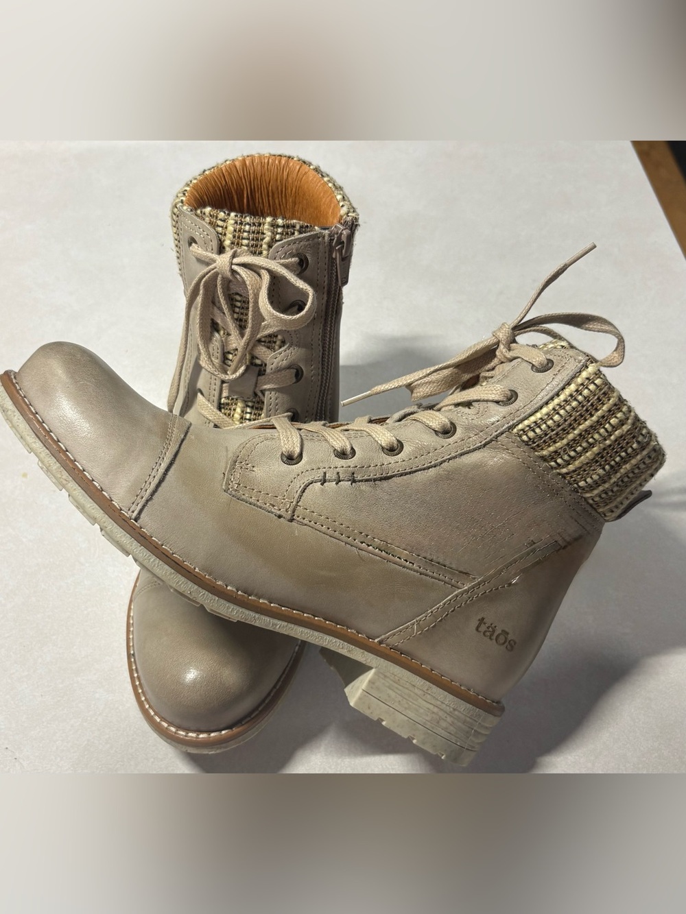 tas Ankle boot, style 2201006 Leather Ankle Boots taupe EU 39